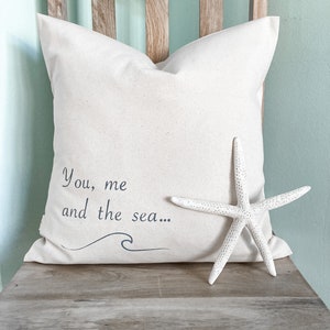 Nautical pillow cover with FREE DOMESTIC SHIPPING Beachy pillow Valentine&#39;s gift  Anniversary gift  Coastal decor Beach decor