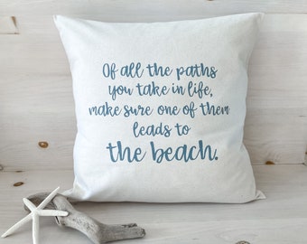 Beachy pillow cover with FREE DOMESTIC SHIPPING Coastal pillow Valentine's gift  Birthday gift  Coastal decor