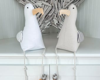 Gaviota de tela Gaviota Decoración costera Gaviota de peluche Gaviota de estante Decoración náutica