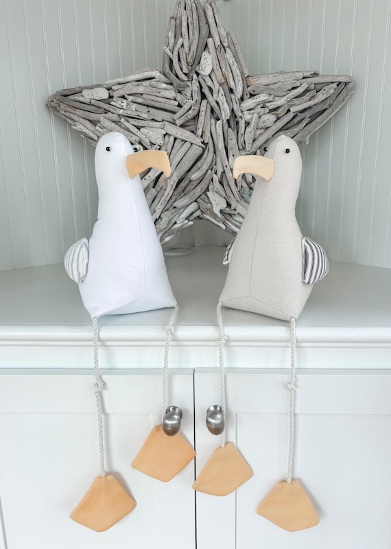Seagull Fabric seagull Coastal decor Stuffed seagull Shelf sitter seagull Nautical decor