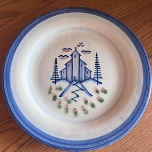Vintage Louisville Stoneware John B Taylor Pottery Church Dinner Plate