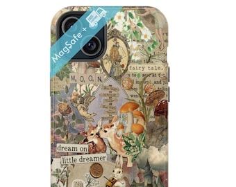 Dark Academia MagSafe iPhone Case Collage Fairy Core Cottagecore Aesthetic Forest Though Cases Mag Safe Phone Cover 16 15 14 13 Pro Max Mini