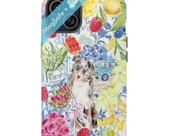 Aussie Dog Collage Phone Case Cute Coastal Coquette Case Preppy Cases iPhone MagSafe Though Cases 16 15 14 13 Pro Max Plus Mag Safe Cover
