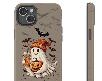 Etui na telefon z motywem ducha i halloween. Estetyczne, upiorne, hipisowskie etui Jack O Lantern w stylu retro na iPhone'a 15 14 13 12 11 Pro Max. Samsung S23 S22 S24 Pixel 8.