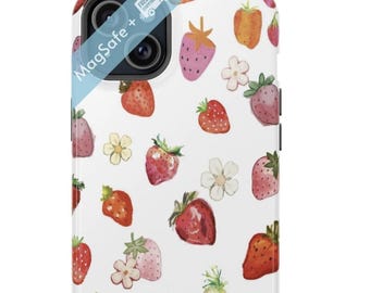 Strawberry Phone Case MagSafe Summer Phone Case Coquette Boho Aesthetic Though Cases Mag Safe iPhone Cover 16 15 14 13 Pro Max Plus Mini