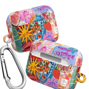 Summer Collage AirPod Case Accessories Cute Aesthetic Trendy Italian Summer AirPods Cases 2nd 3rd 1st Gen Pro Earbud Holder Air Pods 2 3 1