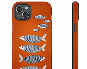 Da Fish Orange Collage Phone Case Aesthetic Preppy Cute Boho iPhone Cases 16 15 14 13 12 11 Pro Max Plus X Samsung S23 S22 S24 Ultra Pixel 8
