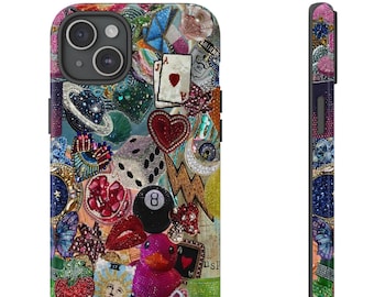 8 Ball Mosaic Collage Phone Case Mosaic Tiles Cases Trendy Girly Preppy iPhone Cover 16 15 14 13 12 Pro Max Plus Samsung S24 S23 S22 Pixel 8