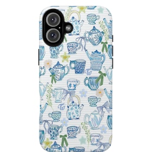 Blue Coquette Collage Phone Case Cute Tea Phonecase iPhone 16 15 14 13 12 11 Pro Max Plus Samsung Galaxy S23 S22 S24 Google Pixel 8 Cover