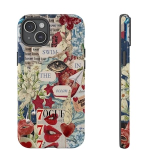 ヴィンテージ コラージュ 携帯ケース 777 スクラップブック ケース グランジ Y2K 美的 iPhone 16 15 14 13 12 11 Pro Max Plus Galaxy S23 S22 S24 Pixel 8 ケース