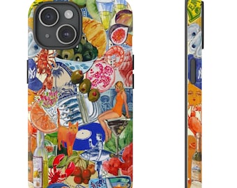 Europese zomer collage telefoonhoes Mediterran vakantie scrapbook case preppy esthetische iPhone 15 14 13 12 11 Pro Max Plus S23 S22 S20 Pixel