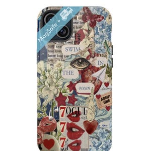 Vintage Collage Phone Case MagSafe 777 Scrapbook Case Aesthetic Mag Safe Though Cases iPhone 16 15 14 13 Pro Max Plus Mini Cover