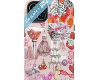 Pink Coquette Collage Phone Case MagSafe Girly Summer Party Phone Cover Preppy Aesthetic Though Cases iPhone 16 15 14 13 Pro Max Plus Mini