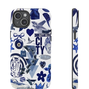 Navy Blue Collage Phone Case Coastal Coquette Scrapbook Cases Aesthetic iPhone 16 15 14 13 12 11 Pro Max 8 Plus Samsung Galaxy Google Pixel