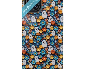 Ton-Effekt Geister & Blumen MagSafe iPhone Fall Halloween Cases Spooky Blumen Herbst Mag Safe Cases 16 15 14 13 Pro Max Plus Mini-Abdeckung