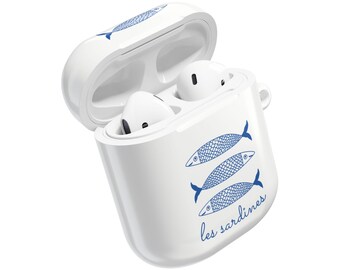 Estuche para AirPods con diseño de sardinas, accesorios de pescado, bonito pescador, estético, de verano, para AirPods de 2.ª, 3.ª y 4.ª generación, soporte para auriculares Pro, funda para AirPods 2, 3, 1 y 4.