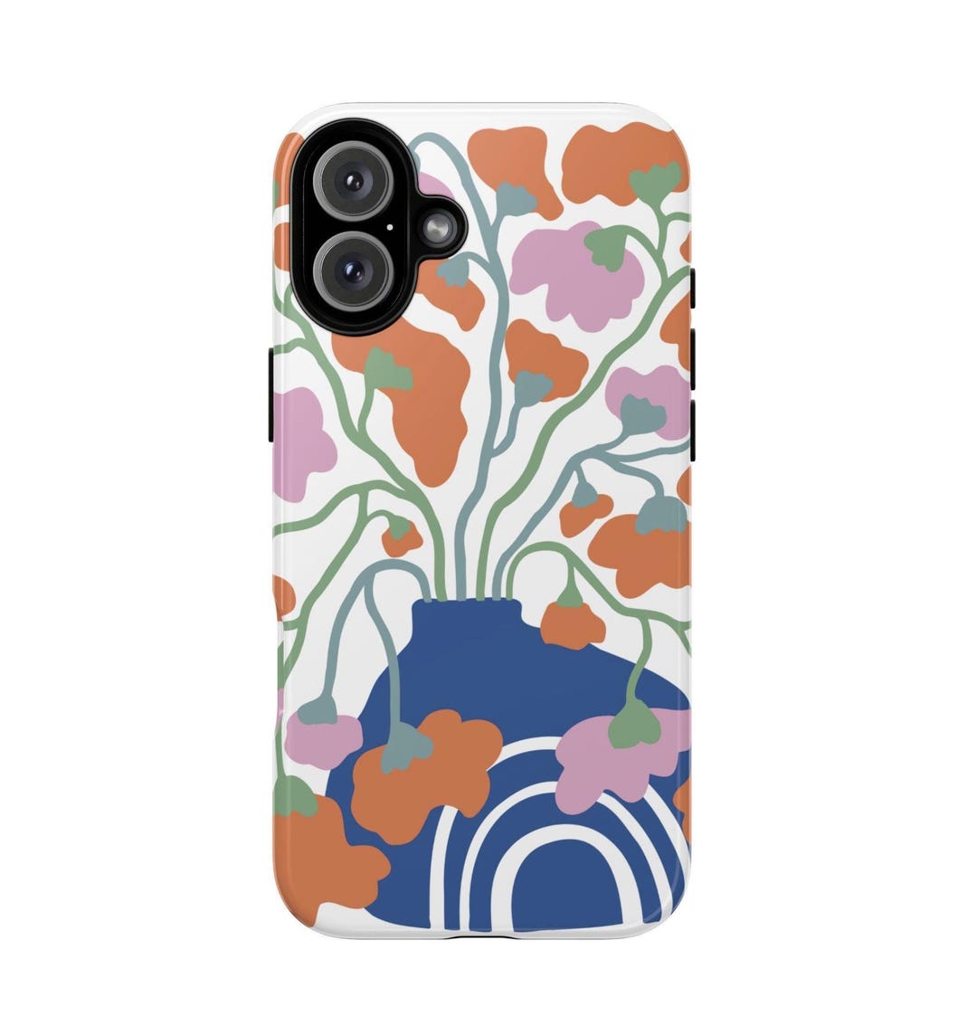 Poppy Phone Case Collage Summer Vintage Girly Floral iPhone Cases 16 15 ...