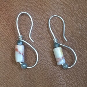 Sterling Silver Roman Earrings. 925 silver Egyptian Style Roman Earrings with Pearls and Jasper