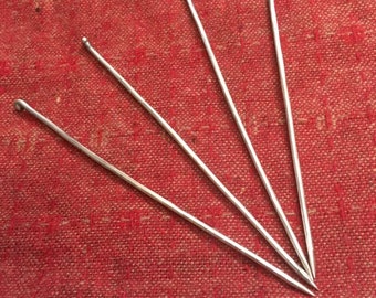 Réplica de plata esterlina de horquilla merovingia. 925 Horquilla franca de plata. Pin medieval temprano. Horquilla histórica. Hair Stick de la edad oscura.