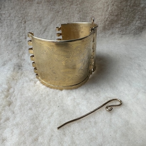 Slavic Bracelet/ Kievan Rus Bracelet/ hinged Rus Bracelet for reenactment and SCA/ Brass Arm Ring, Cuff