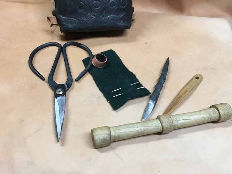 Medieval Handwork Kit.medieval Sewing Kit in Leather Case for Etsy