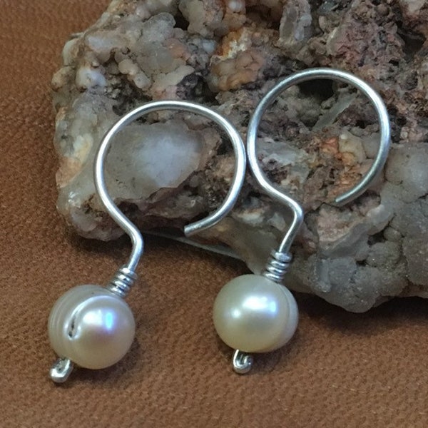ONE or PAIR of Sterling Silver Kievan Rus Earrings with pearls. 925 Silver Medieval Earrings. Slavic Earrings. Golden Horde Earrings