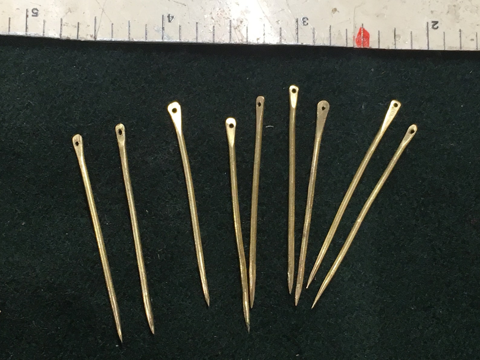 Brass Sewing Needles. Viking Needles Medieval Needles Etsy