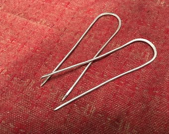 Sterling Silver simple Medieval Hairpin. Renaissance Hairpin. Historical Hairpin. Renaissance Hairpin. Middle Ages Hair Fork. SCA Hairpin.