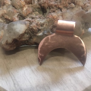 Small Copper Lunula Pendant. Viking Pendant. Slavic Lunula Pendant. Lunnitsa Pendant.