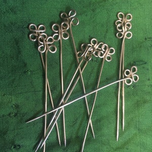 Medieval Brass Pins. Veil Pins. Sewing Pinned needles. Dress Pins for Reenactment, SCA, and LARP image 1