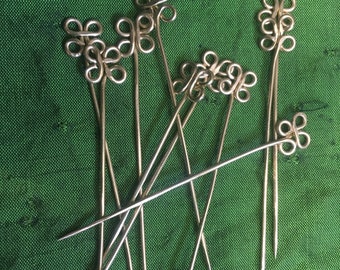 Medieval Brass Pins. Veil Pins. Sewing Pinned needles. Dress Pins for Reenactment, SCA, and LARP