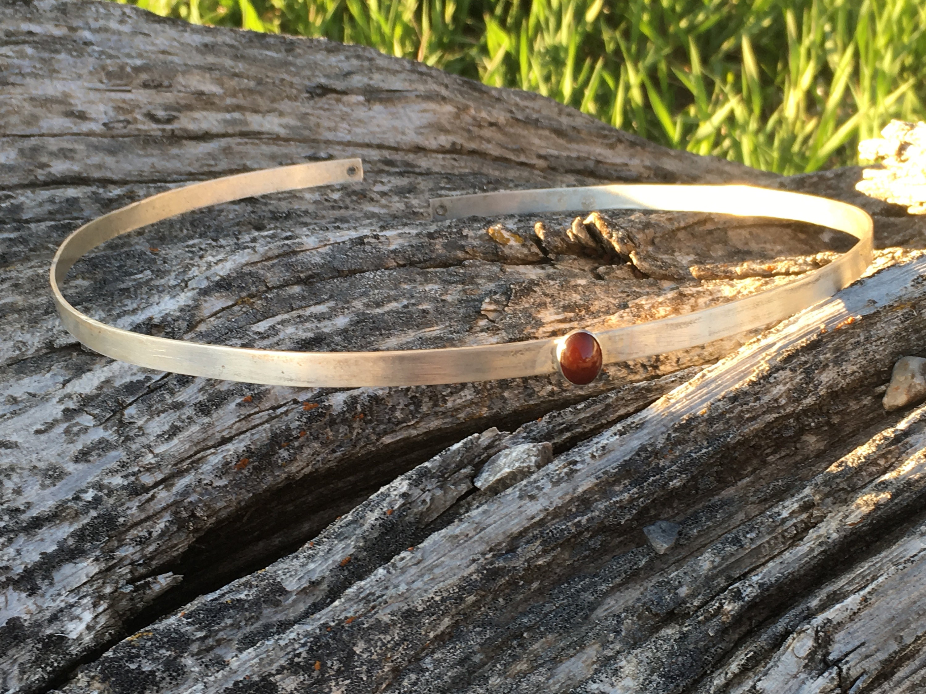 Sterling Silver Medieval Circlet. 925 Silver Diadema with Carnelian or…
