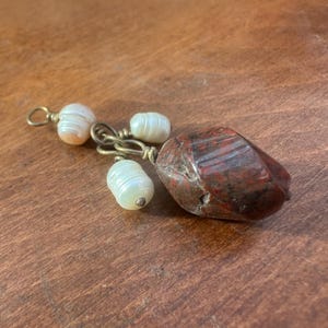 Renaissance Perl and Jasper Pendant/ Late Medieval Pendant/ SCA pendant