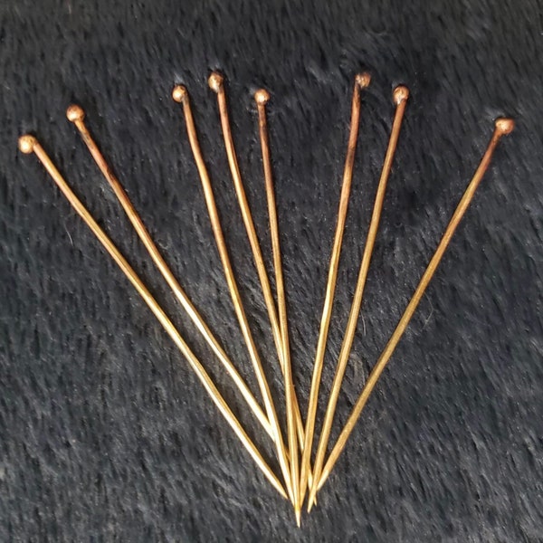 Medieval Brass Pins. Veil Pins. Sewing Pinned needles. Dress Pins for Reenactment, SCA, and LARP