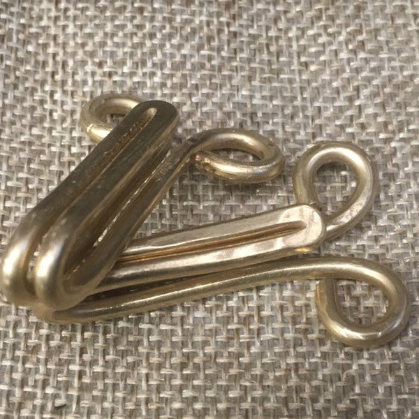 Postmedieval Dress Hooks. Corset Hook . Big Hooks for a Historical Clothing. Brass Hooks. 18th Century Corset Hooks.