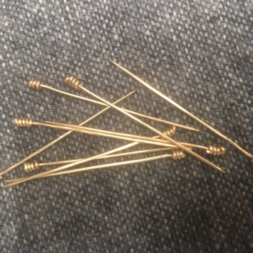 10 Medieval Brass Pins.viking Pins. Veil Pins. Sewing Pinned Etsy