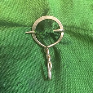 Replica of Medieval Brooch. Small Brass Brooch. Shawl Pin. 14th Century Ring Brooch.