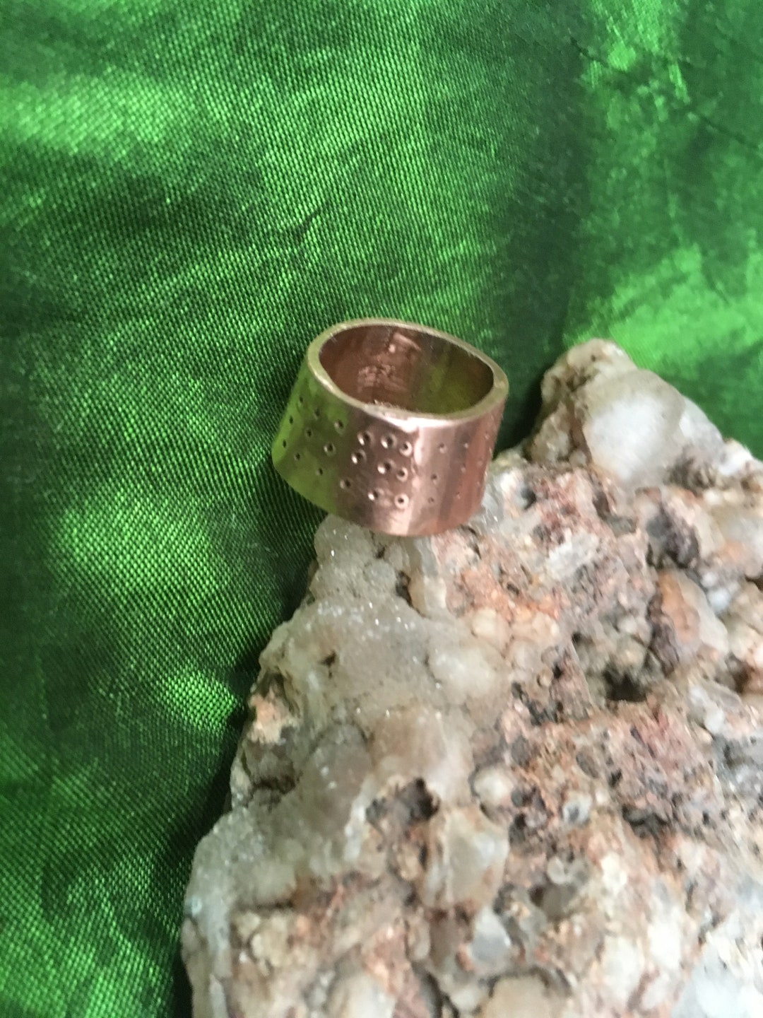 Copper Medieval Thimble Ring. Replica of Medieval Thimble. Viking