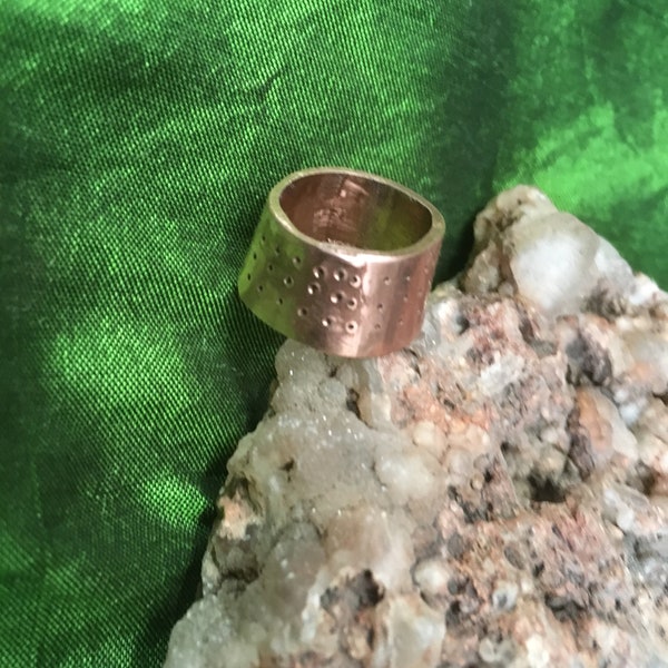 Copper Medieval Thimble Ring. Replica of Medieval Thimble. Viking Thimble Ring