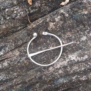 Small Sterling Silver Penannular Brooch / Medieval Fibula/ Viking Fibula.