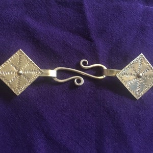 Brass Medieval Cloak Clasp. 15th Century Cloak Clasp. 14th Century Cape Fastener. SCA Cloak Clasp
