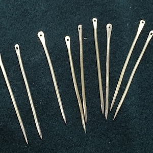 Brass Sewing Needles. Viking Needles, Medieval Needles