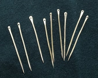 Brass Sewing Needles. Viking Needles, Medieval Needles