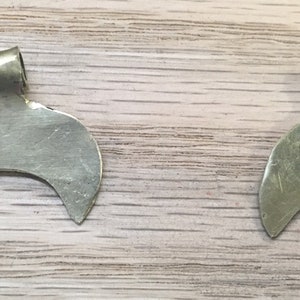 Small Brass Lunula Pendant. Viking Pendant. Slavic Lunula Pendant. Lunnitsa Pendant.