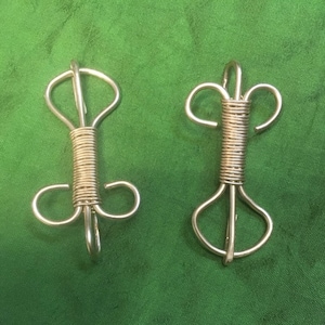 PAIR of Viking Leg Wrap Hooks. Anglo-Saxon Winingas Hooks. Brass Leg Wrap Clasps. Cloak Clasps.