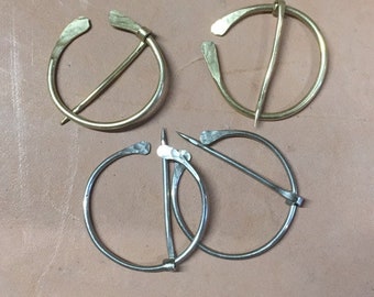 PAIR of Small Fibula Brooches for Winingas. PAIR of Anglo-Saxon, Viking, Slavic Brass or Nickel Silver Leg Wraps Pins.