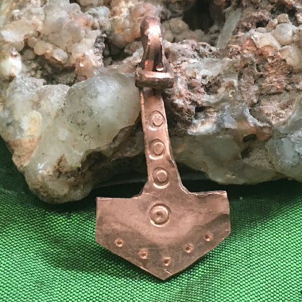 Copper Replica of Thor’s Hammer Pendant. Mjolnir Pendant. Viking Pendant.