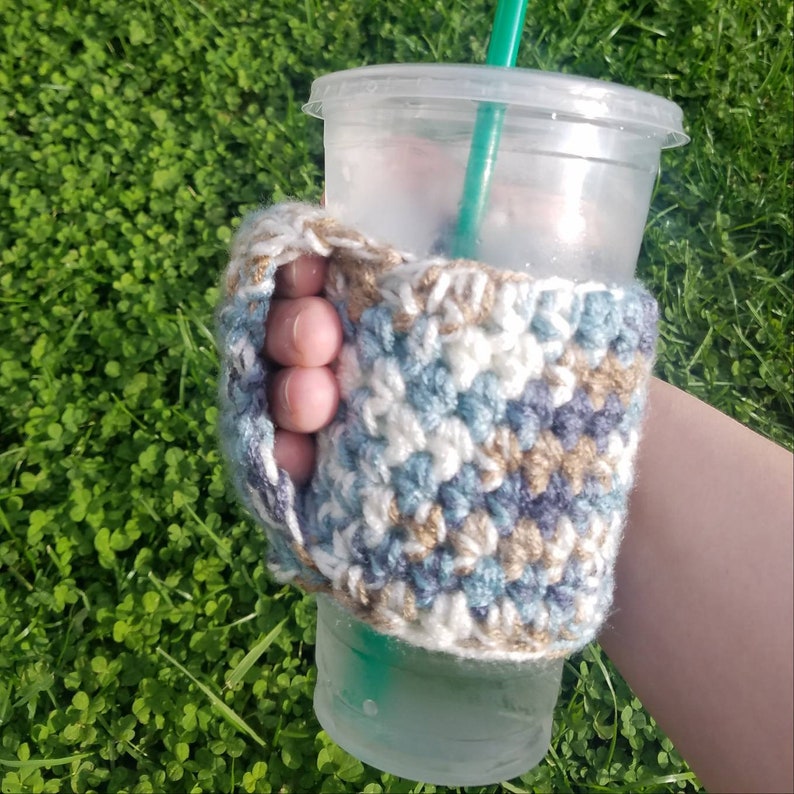 Cup Cozy Hand Warmer Cup Sleeves Hand Warmer Cozies Cup Sleeve Coffee Sleeve Hand Warmer Sleeve Tea Cozy Crochet Sleeve Denim Cozy