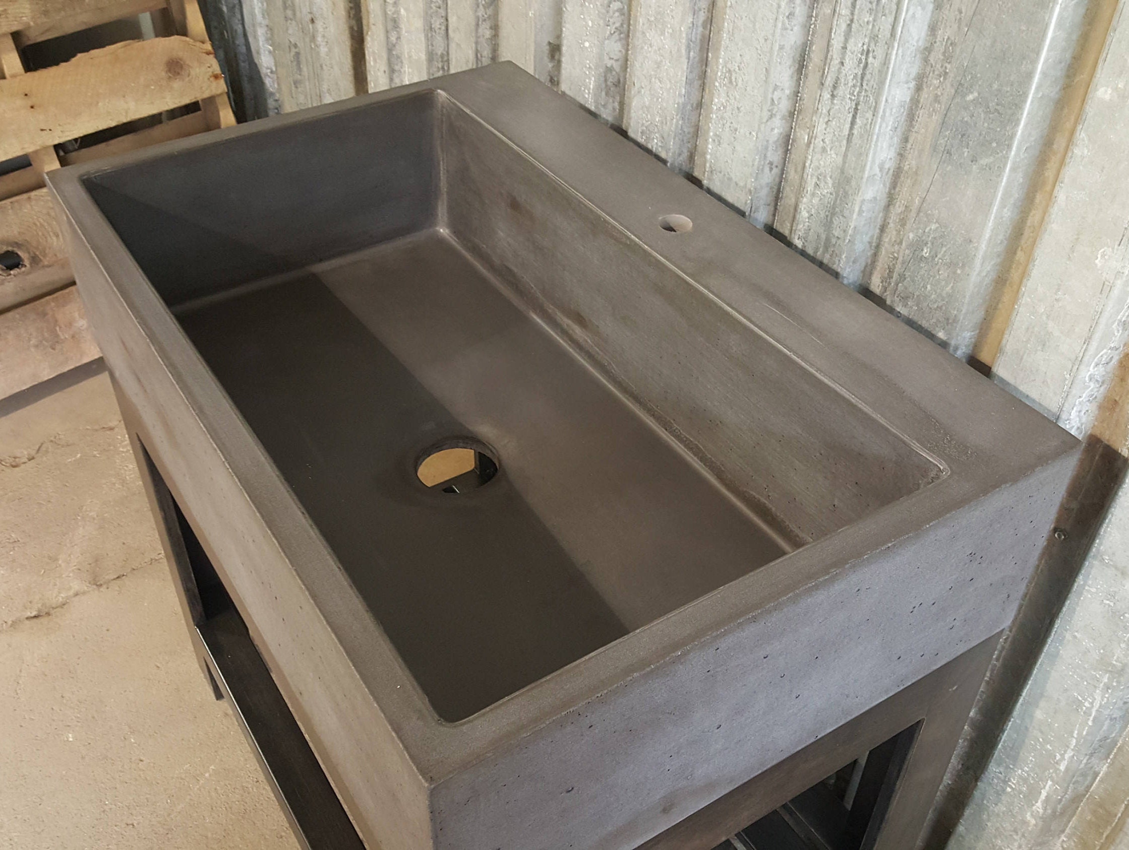 37 Farm Sink with Extension and Maple Stand Etsy