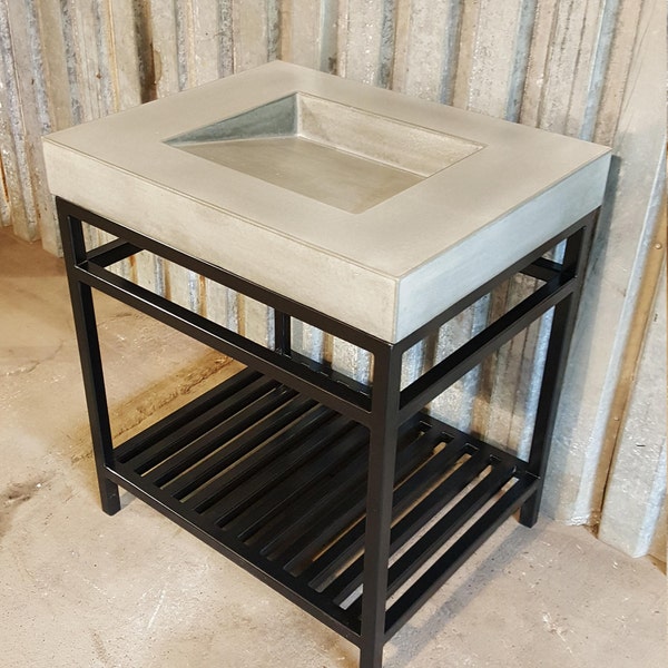 30" GFRC Vanity with Steel Stand